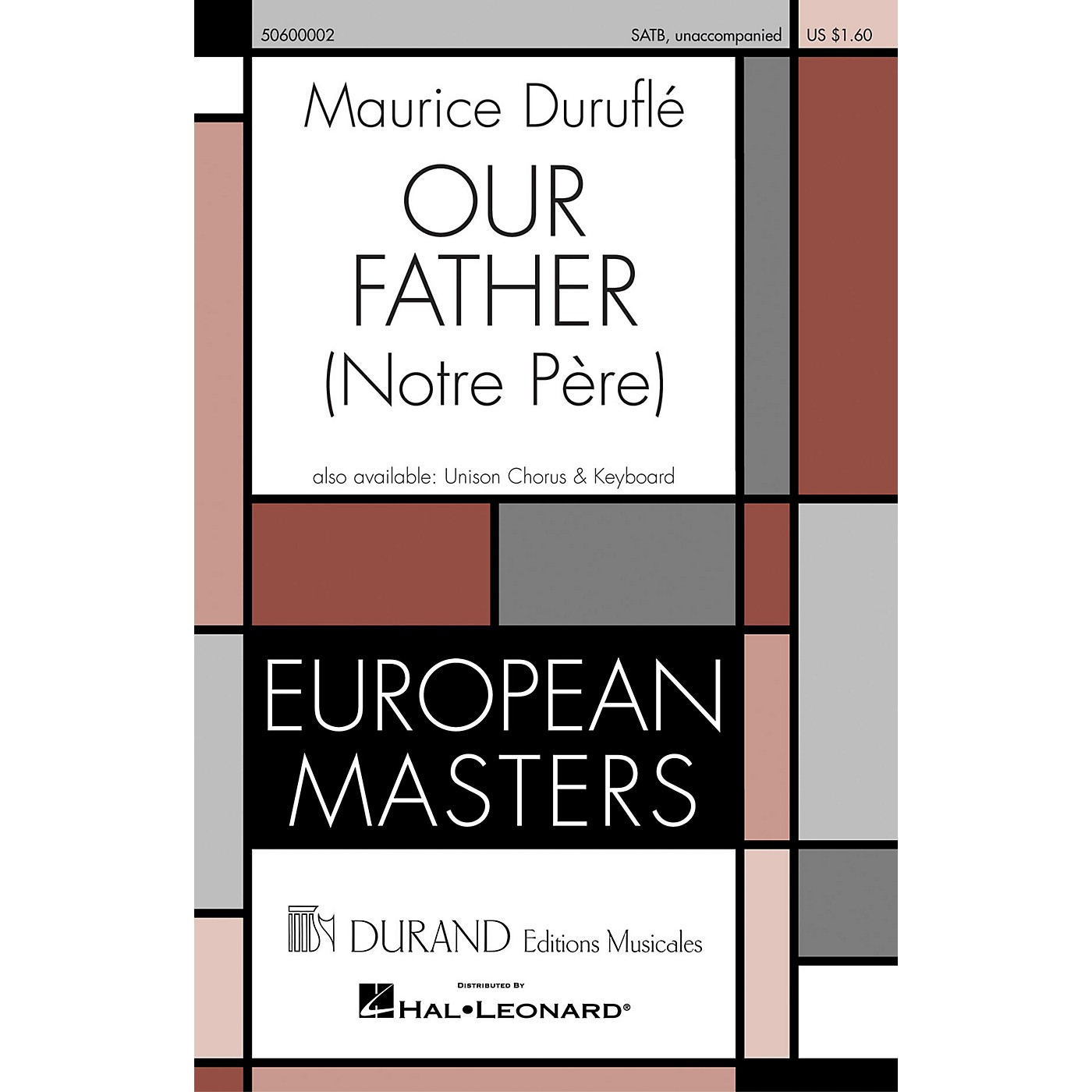 Editions Durand Our Father (Notre Pére) (SATB unaccompanied) composed by Maurice Duruflé thumbnail