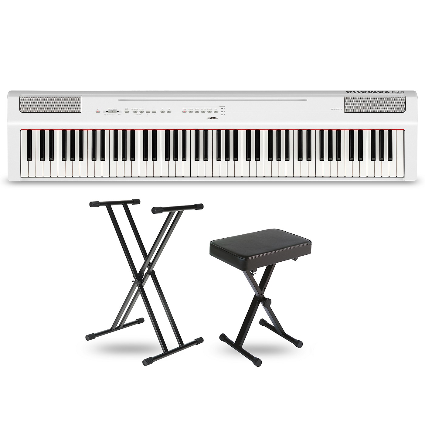 Yamaha P125 Digital Piano Keyboard Package White Essentials Package