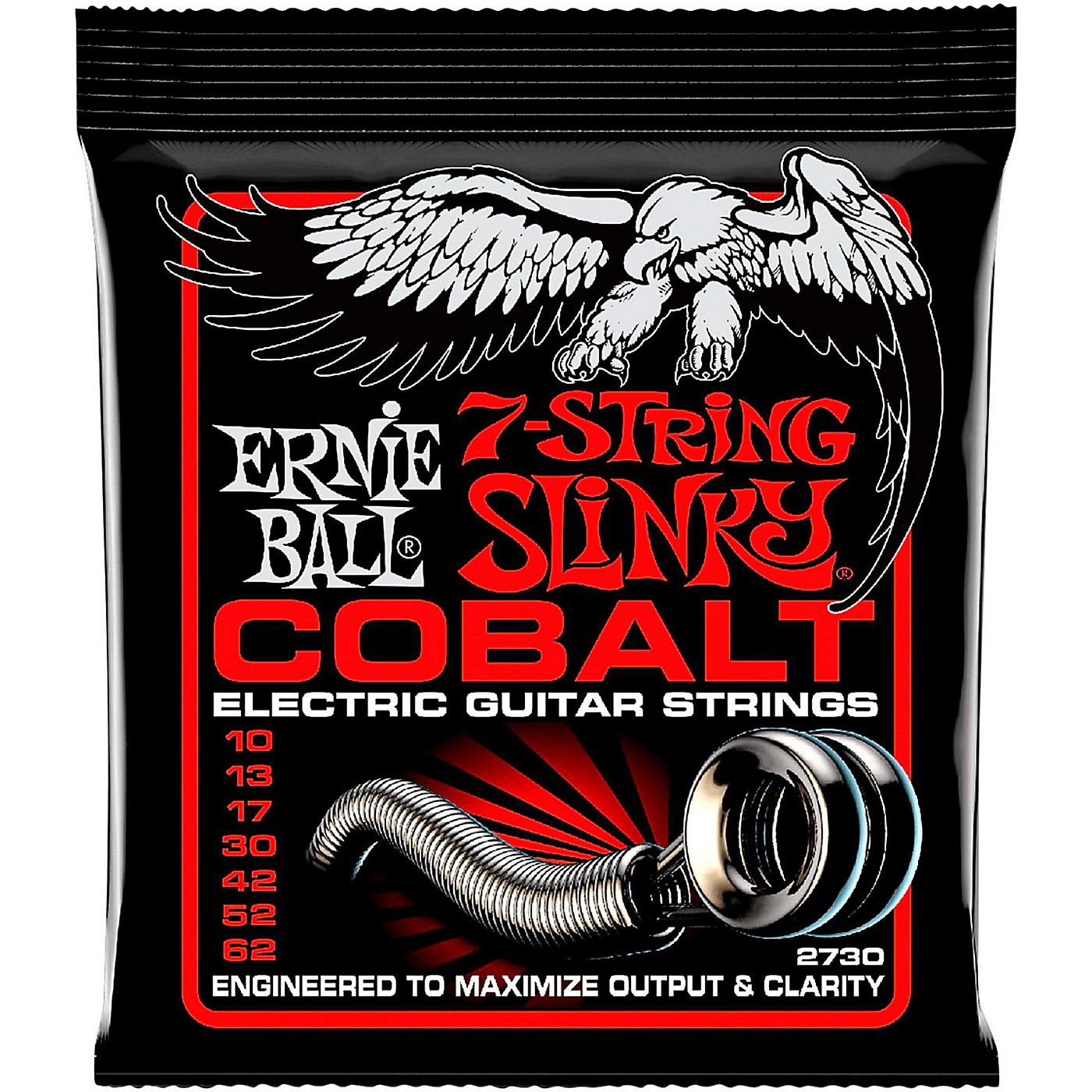 Ernie Ball P02730 Cobalt 7-String Skinny Top Heavy Bottom Electric Guitar Strings 10-62 thumbnail