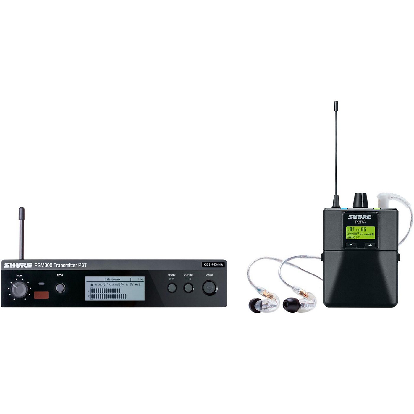 Shure PSM 300 Wireless Personal Monitoring System With SE215-CL Earphones thumbnail