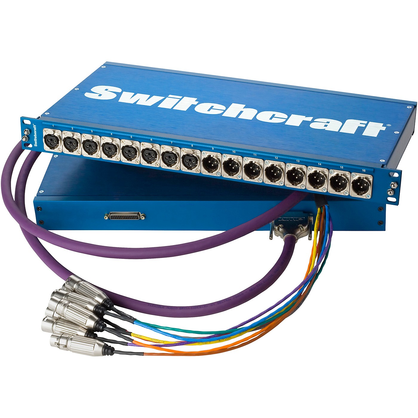 Switchcraft PT Series Audio Pass-Through 1 Rack Space I/O Panel 16 Male XLR To 2db25 thumbnail