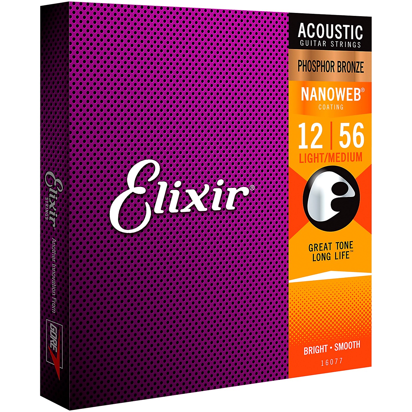 Elixir Phosphor Bronze Acoustic Guitar Strings With NANOWEB Coating, Light/Medium (.012-.056) thumbnail