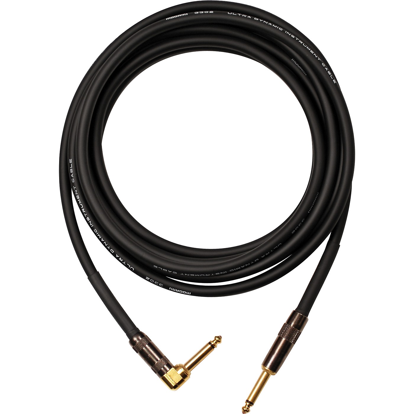 Mogami Platinum Instrument Cable with Right Angle to Straight End Connectors thumbnail