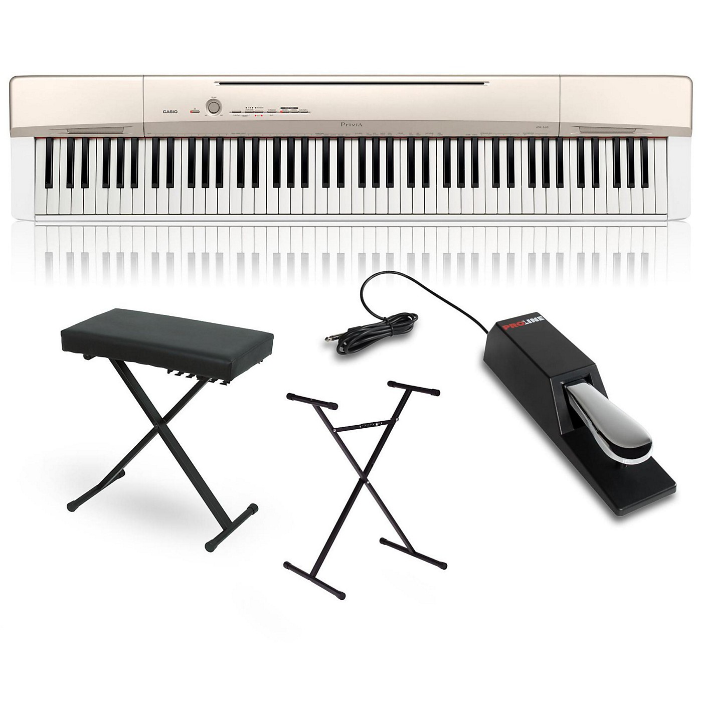 Casio Privia PX-160GD Digital Piano with Stand Sustain Pedal and Deluxe