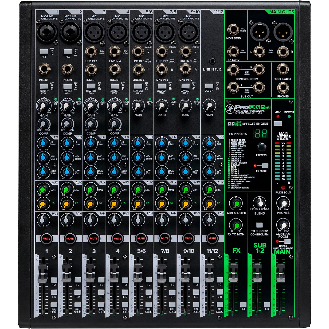 Mackie ProFX12v3 12-Channel Professional Effects Mixer With USB thumbnail