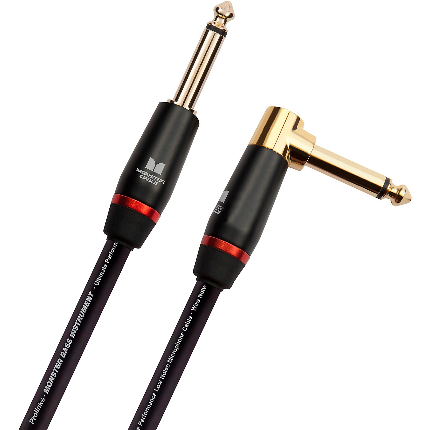 Monster Cable Prolink Monster Bass Pro Audio Instrument Cable, Right Angle to Straight thumbnail