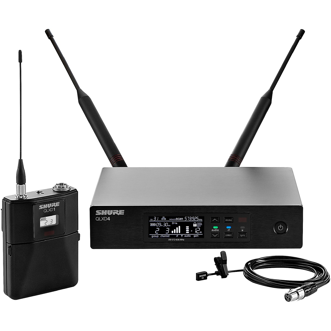 Shure QLX-D Digital Wireless System with WL93 Omnidirectional Lavalier thumbnail