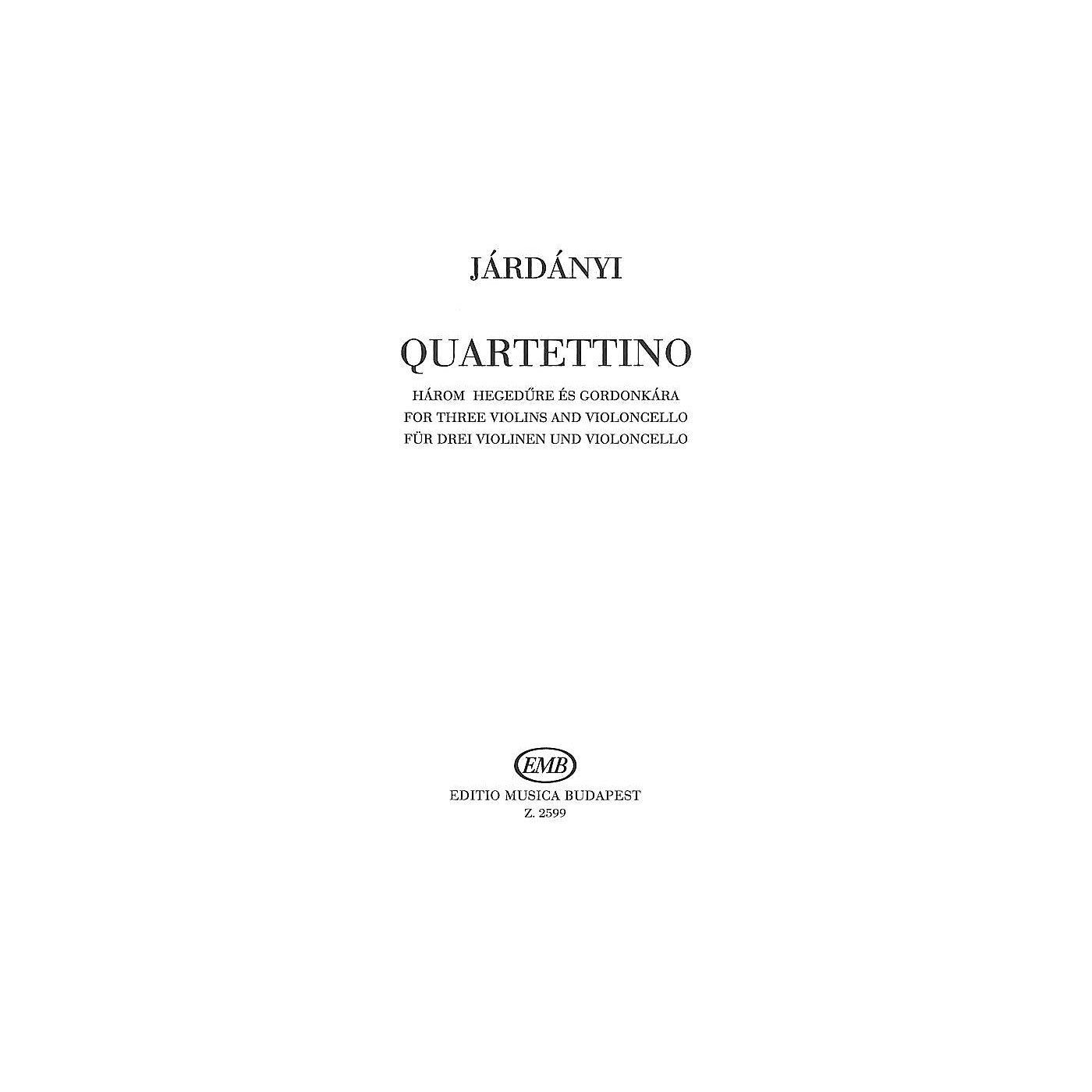 Editio Musica Budapest Quartettino-3 Vln/vcl EMB Series by Pál Járdányi thumbnail
