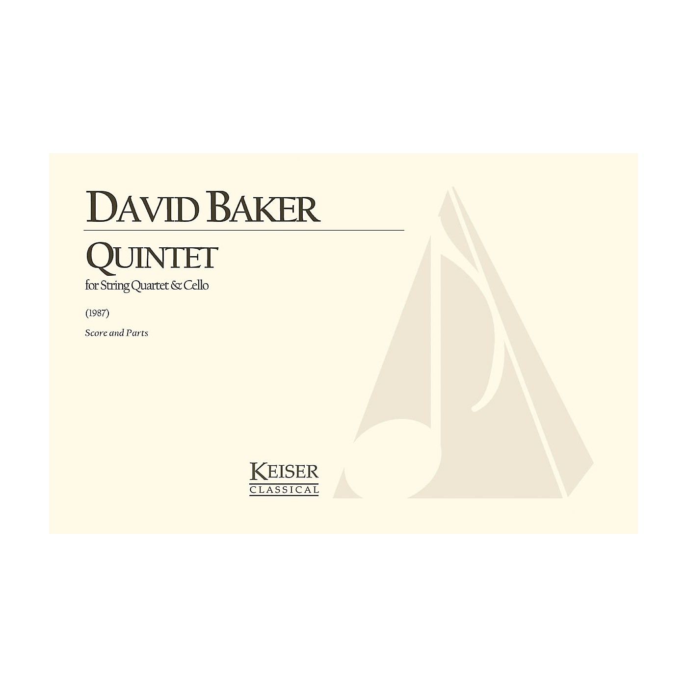 Lauren Keiser Music Publishing Quintet for String Quartet and Cello (Score and Parts) LKM Music Series Composed by David Baker thumbnail
