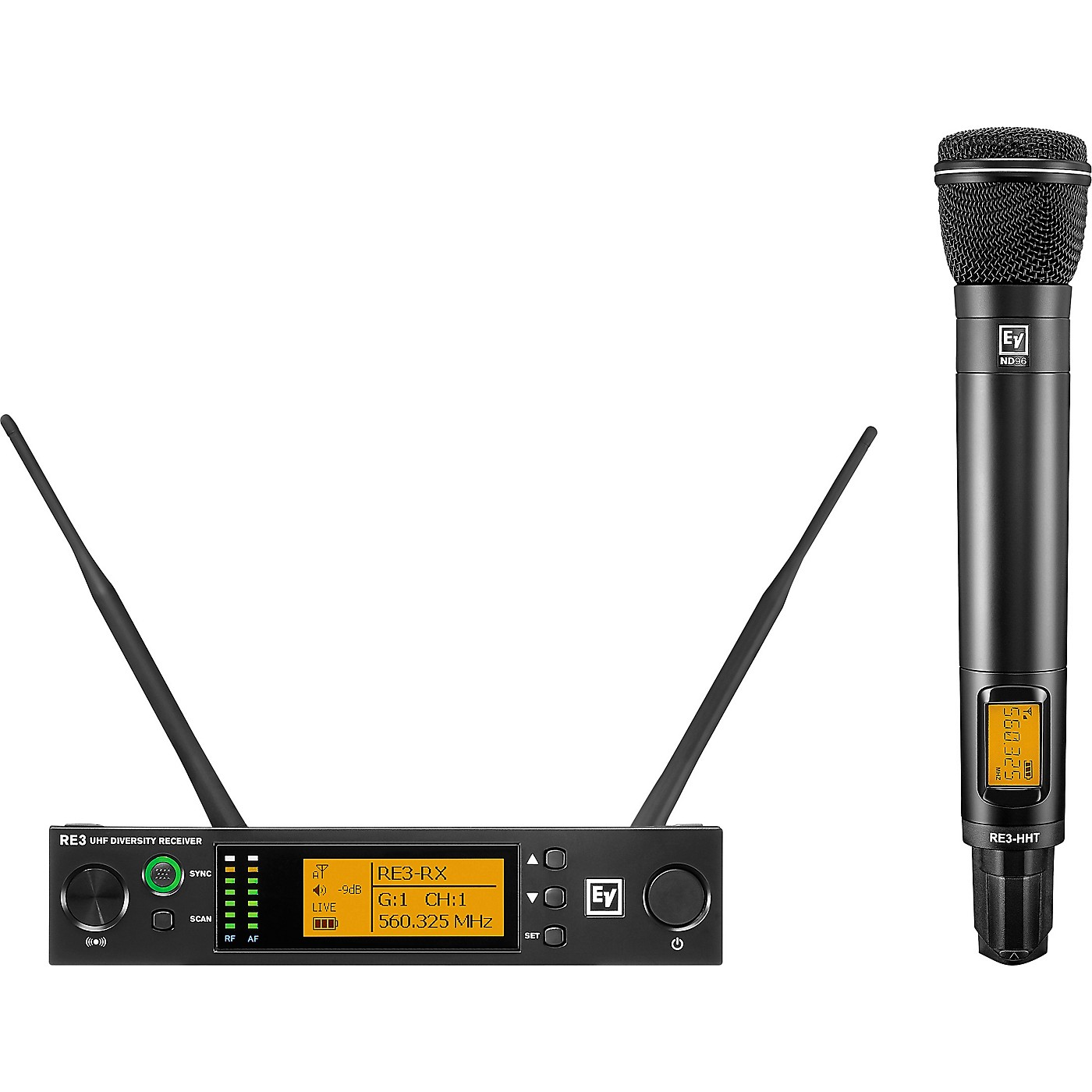 Electro-Voice RE3 Wireless Handheld Set With ND96 Dynamic Supercardioid Vocal Microphone Head thumbnail