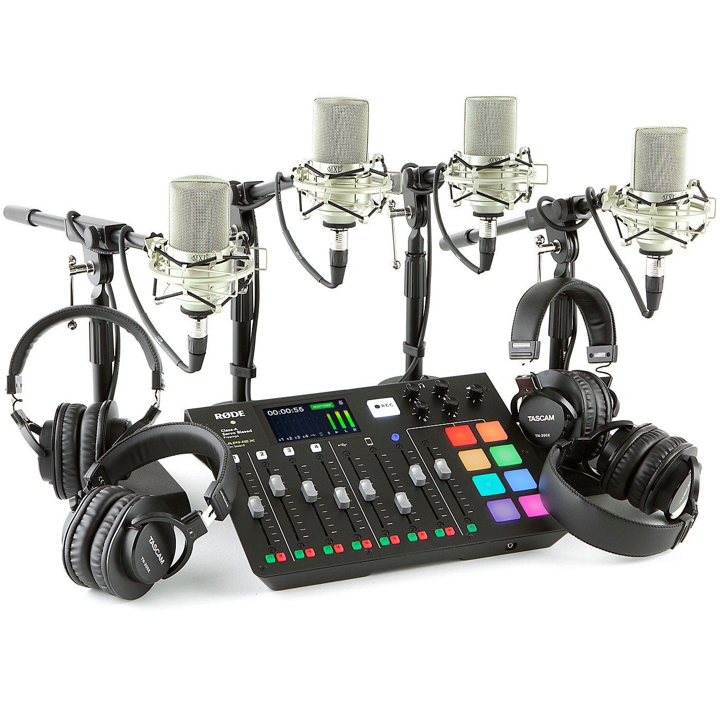 Rode Rodecaster Pro 4 Person Podcasting Bundle With Mxl990 And Th200x