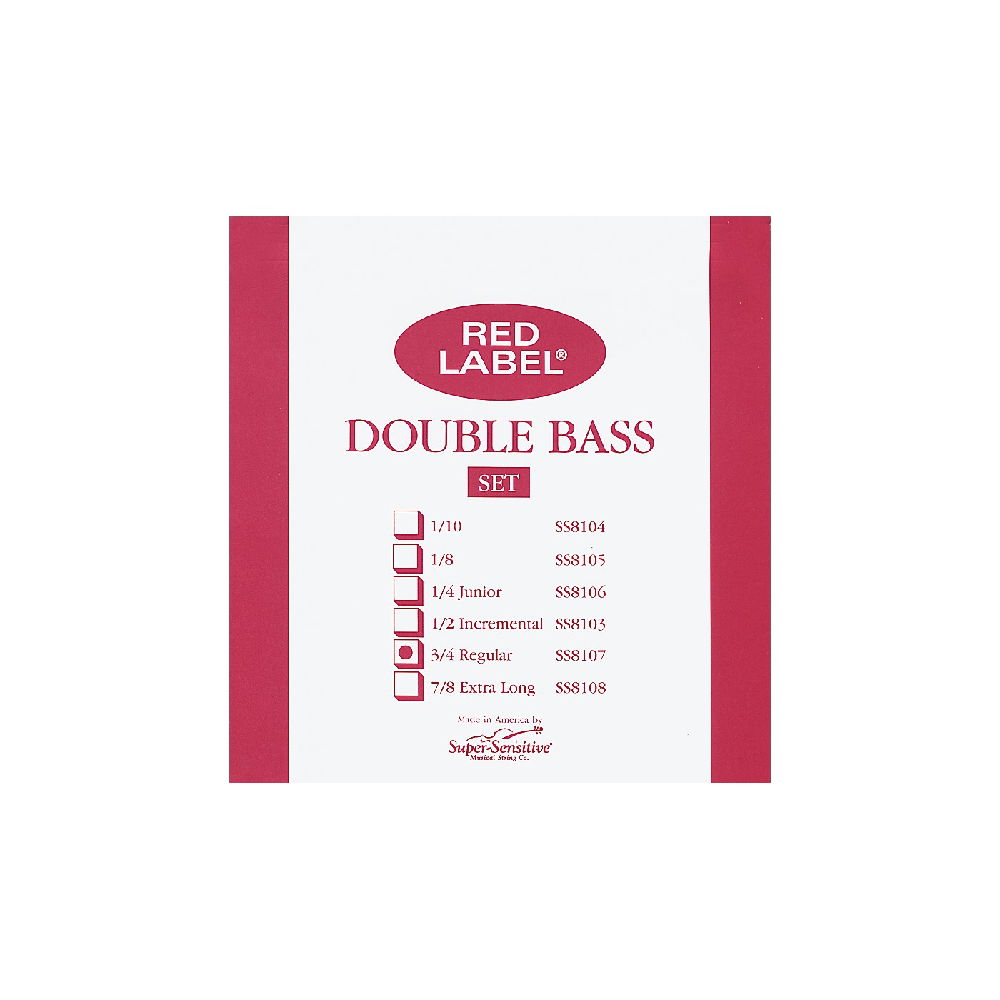 Super Sensitive Red Label 3/4 Size Double Bass Strings thumbnail