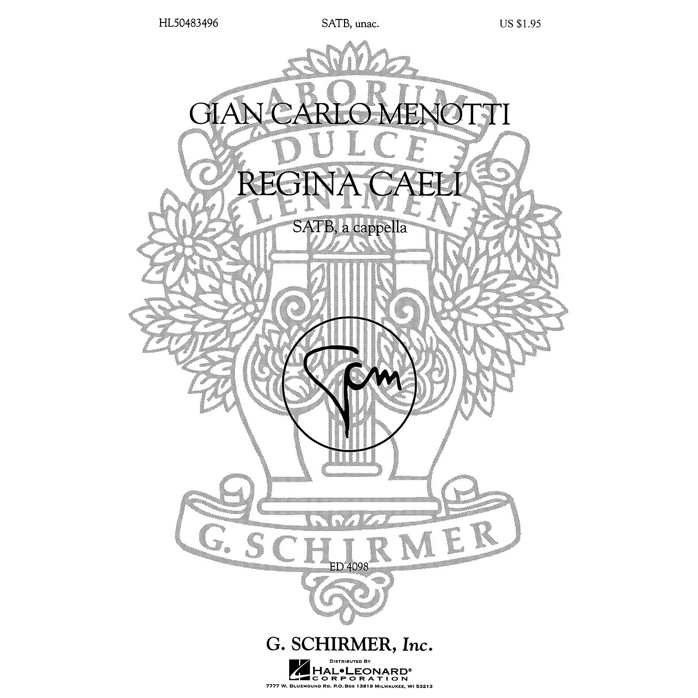 G. Schirmer Regina Caeli (SSAATTBB a cappella) SSAATTBB A Cappella composed by Gian-Carlo Menotti thumbnail