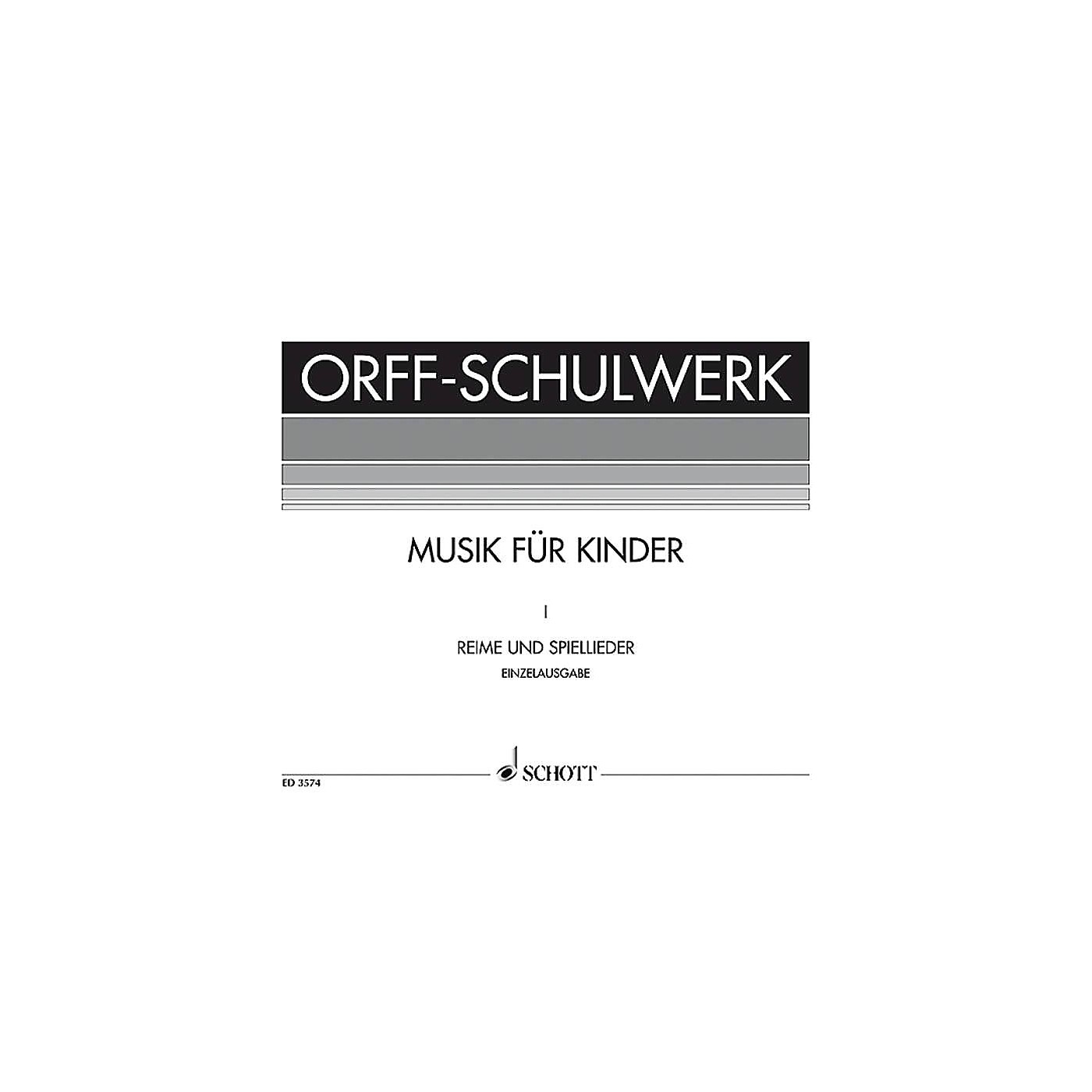 Schott Reime Und Spiellieder (German Language) Schott Series Composed by Carl Orff thumbnail