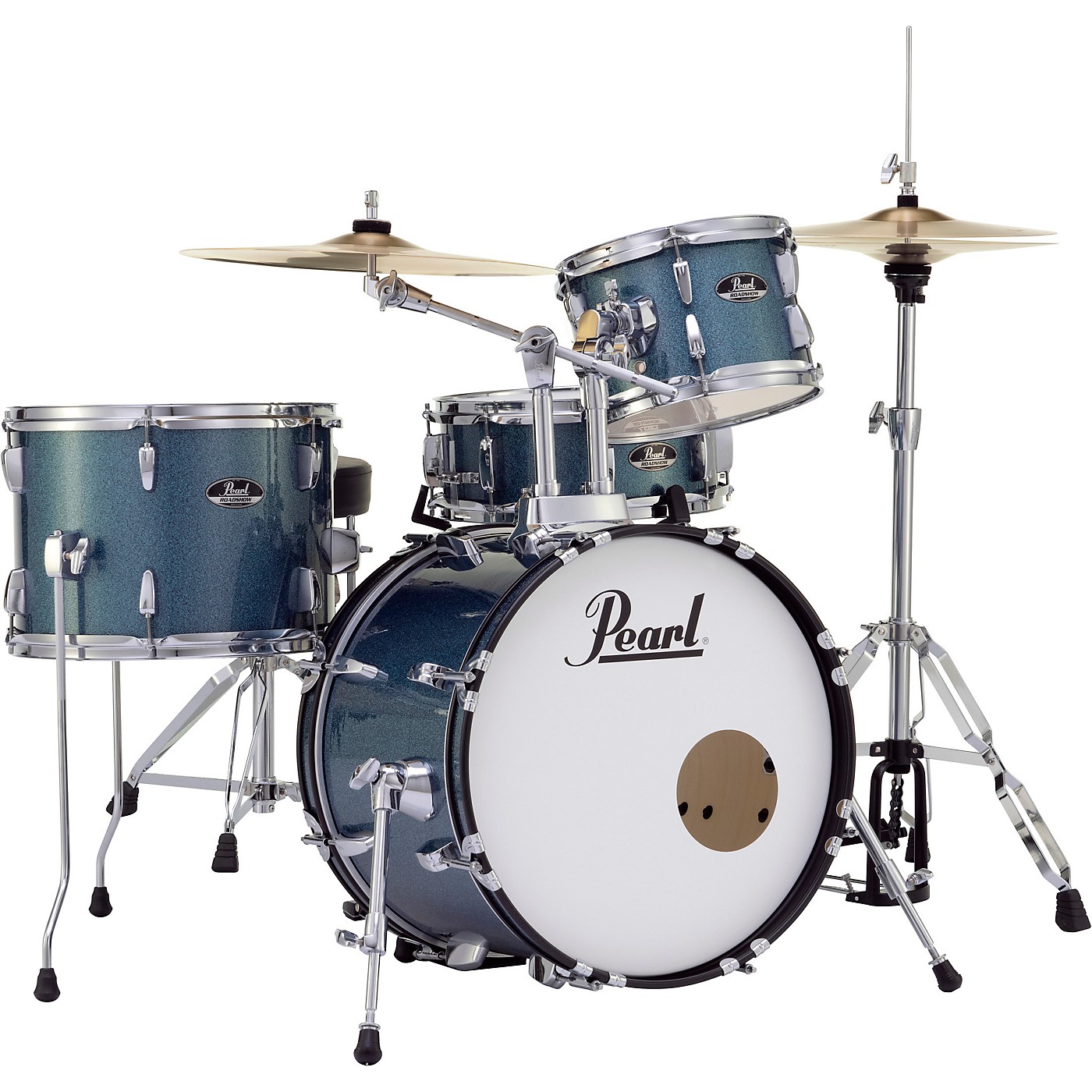 Pearl Roadshow 4-Piece Jazz Drum Set Aqua Blue Glitter - Woodwind ...