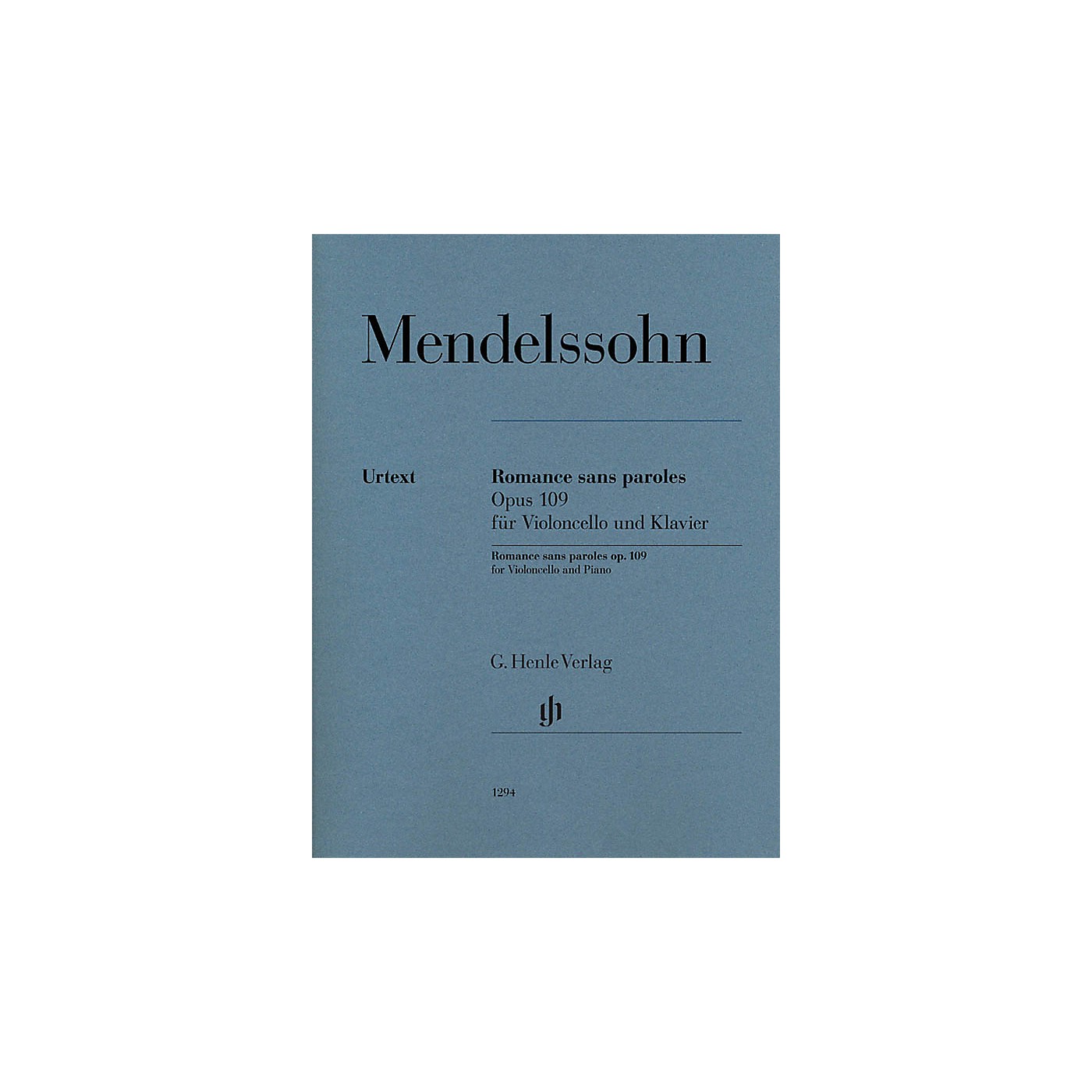 G. Henle Verlag Romances sans paroles, Op. 109 (Cello and Piano) Henle Music Folios Series Softcover thumbnail