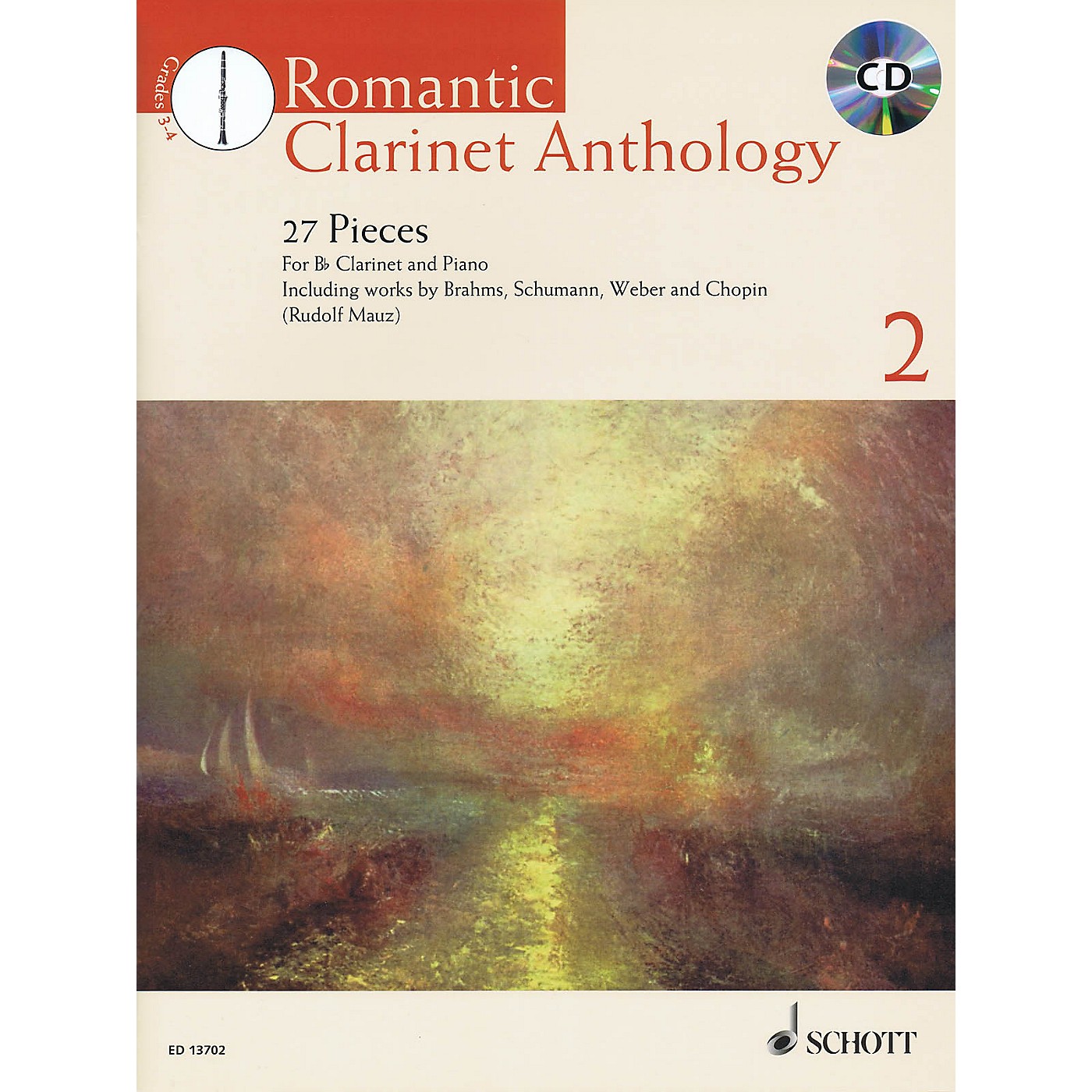 Schott Romantic Clarinet Anthology Volume 2 (27 Pieces) Woodwind Solo Series BK/CD thumbnail