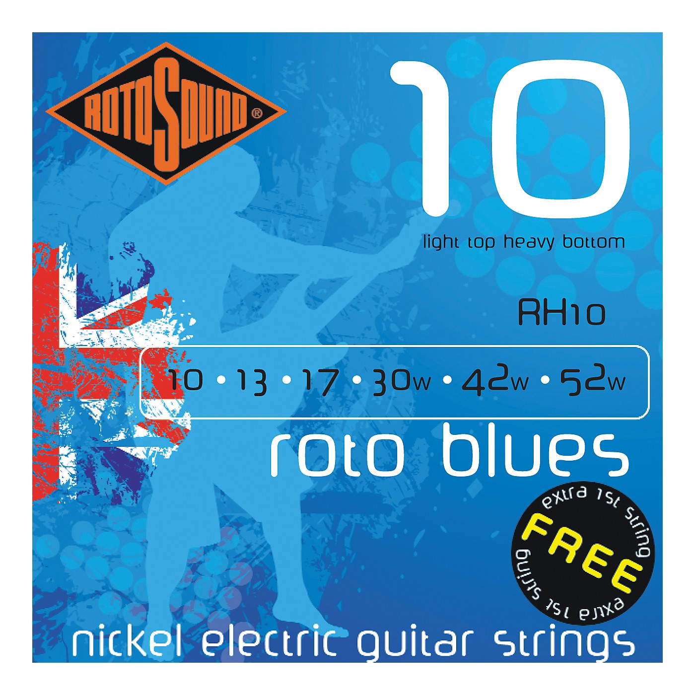 Rotosound Roto Blues Light Top/Heavy Bottom Electric Guitar Strings thumbnail