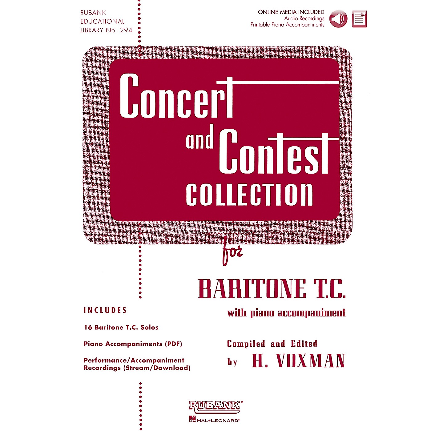 Hal Leonard Rubank Concert And Contest Collection Baritone T.C. Book/CD thumbnail
