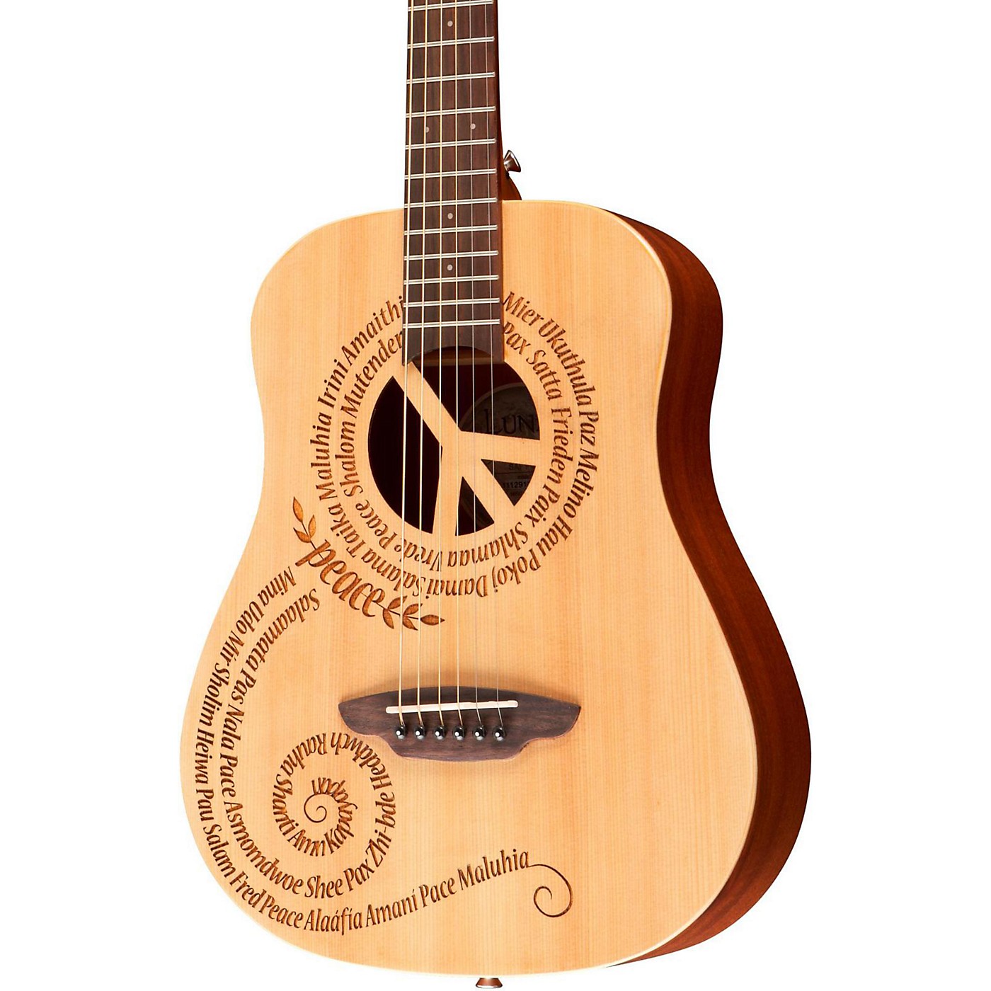 Luna Safari 3/4 Size Travel Guitar with Peace Design thumbnail