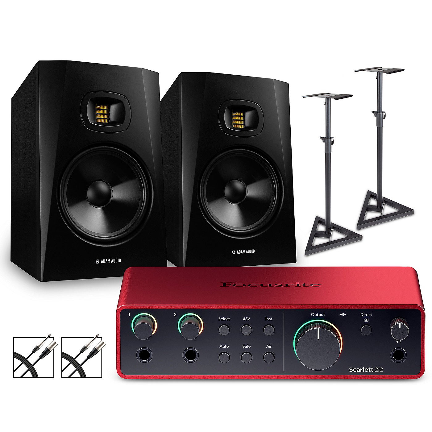 Focusrite Scarlett 2i2 Gen 4 with Adam Audio T-Series Studio Monitors ...