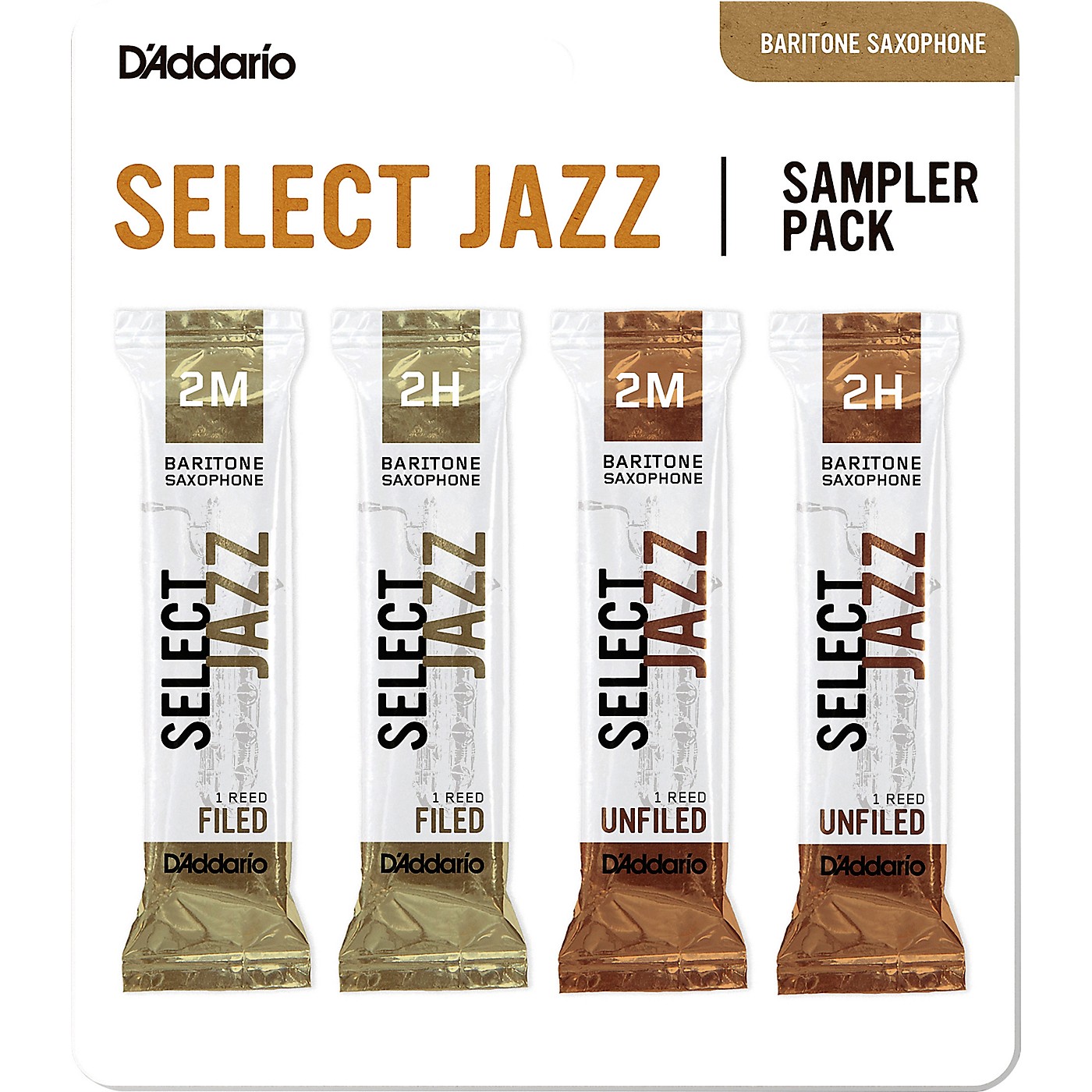 D'Addario Woodwinds Select Jazz Baritone Saxophone Reed Sampler Pack thumbnail