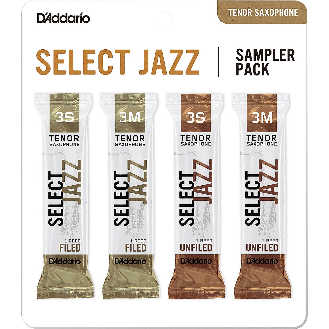 D'Addario Woodwinds Select Jazz Tenor Saxophone Reed Sampler Pack thumbnail