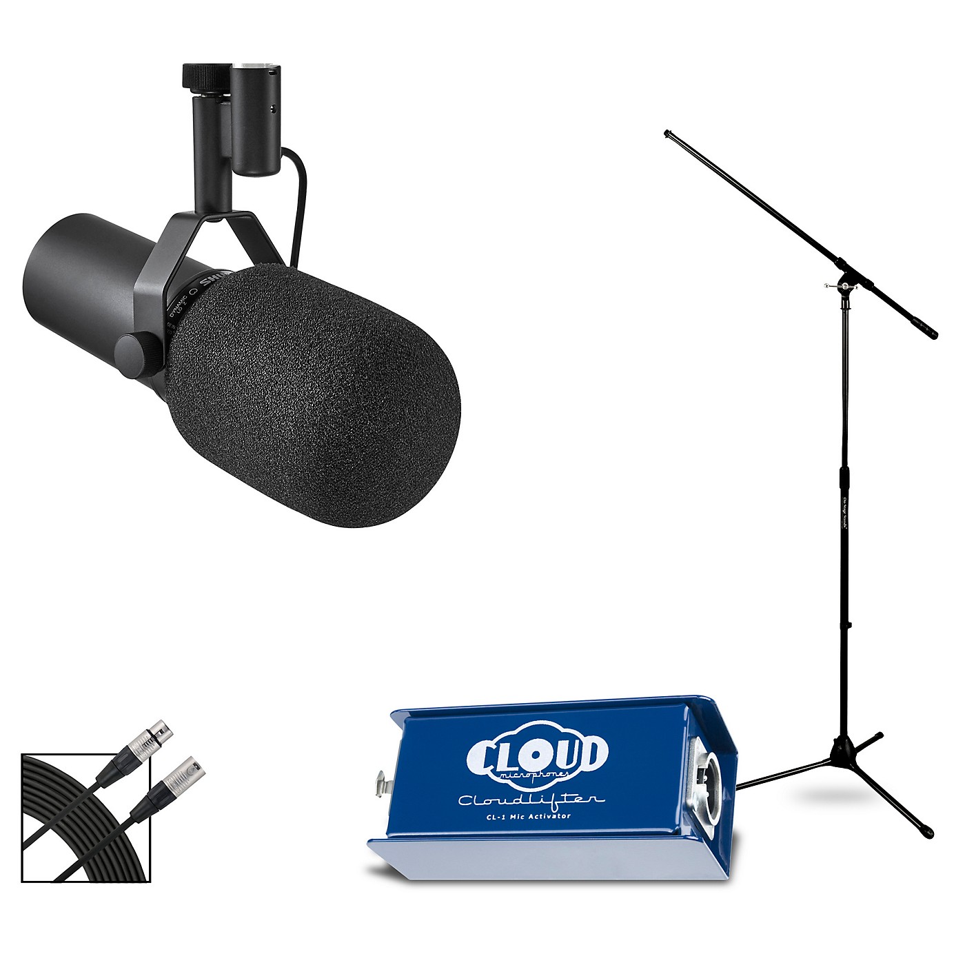 Shure Shure SM7B Dynamic Microphone and CL1 Cloudlifter Kit with Stand