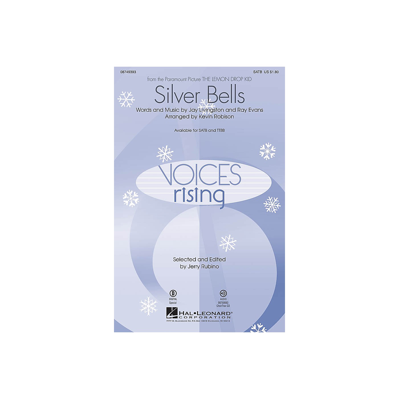 Hal Leonard Silver Bells TTBB Arranged by Kevin Robison thumbnail