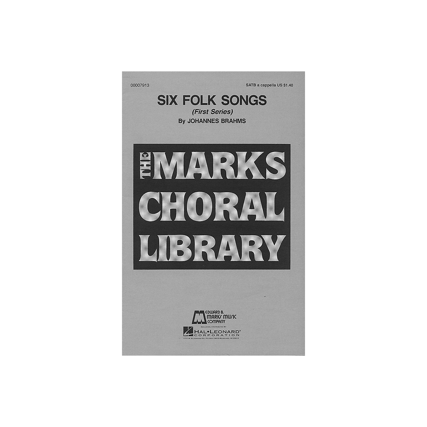 Edward B. Marks Music Company Six Folk Songs (Collection) SATB a cappella composed by Johannes Brahms thumbnail