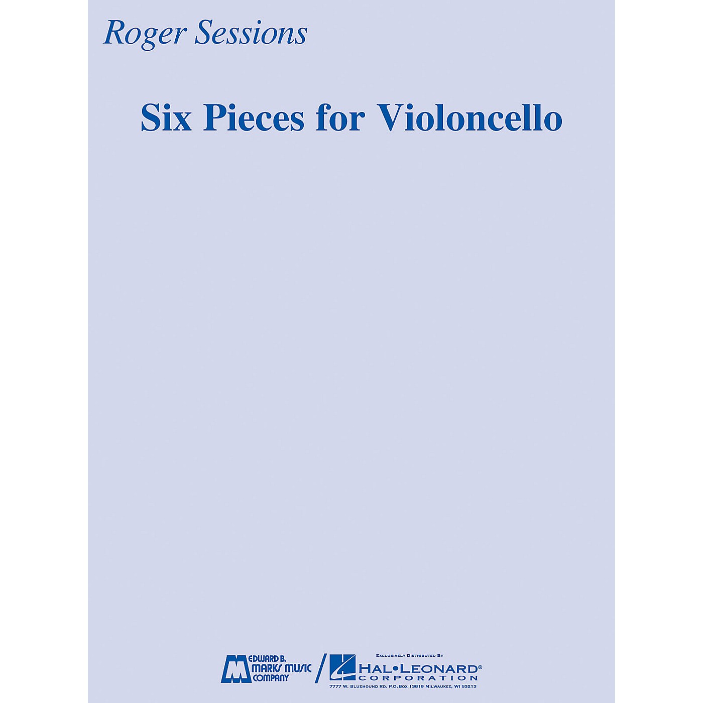 Edward B. Marks Music Company Six Pieces for Violoncello E.B. Marks Series Softcover Composed by Roger Sessions thumbnail