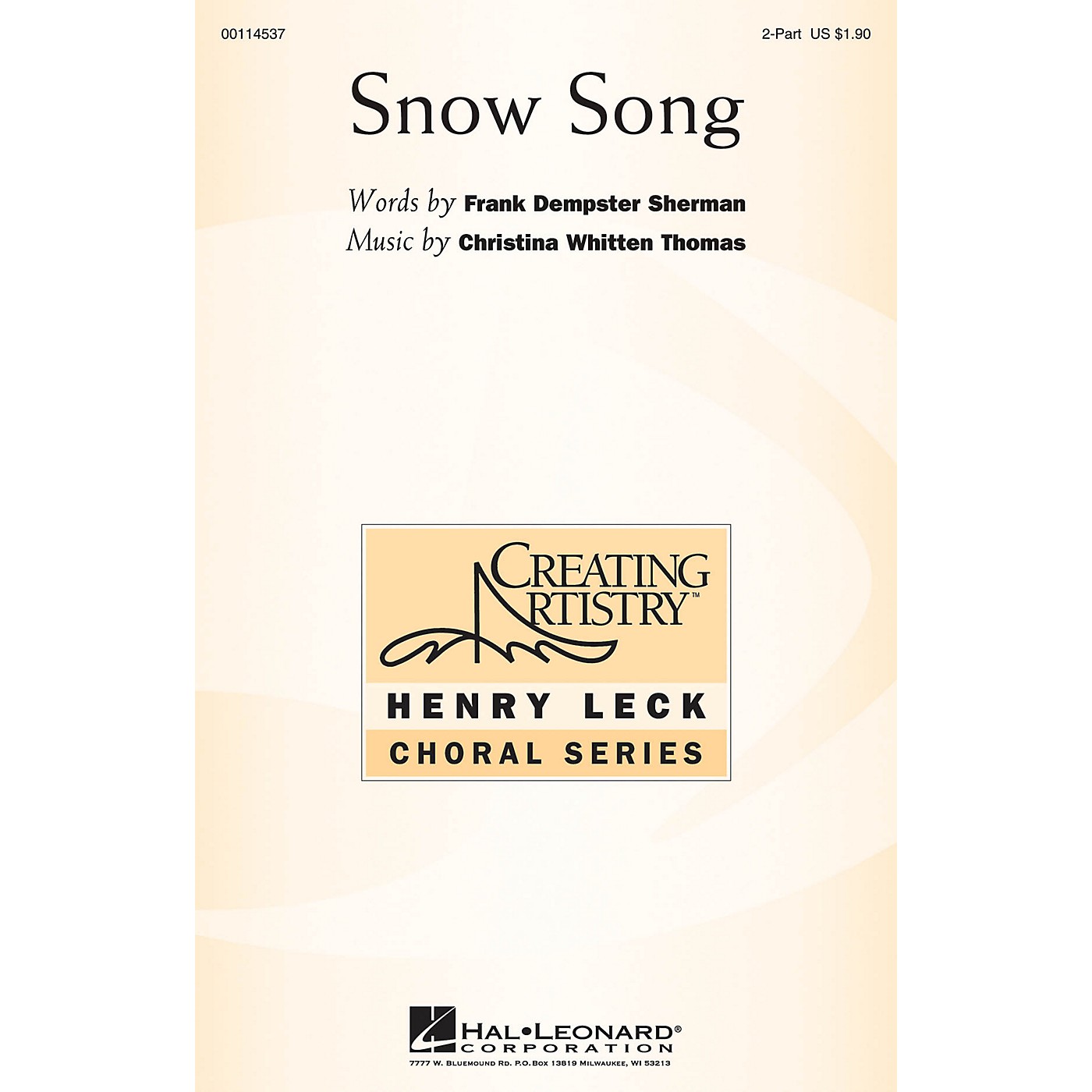 Hal Leonard Snow Song 2PT TREBLE composed by Christina Whitten Thomas thumbnail