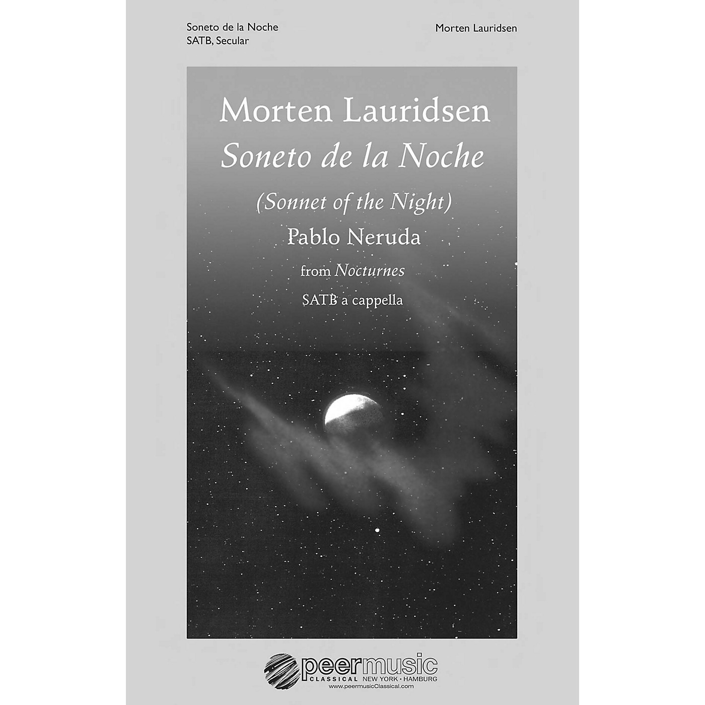 PEER MUSIC Soneto de la Noche (from Nocturnes) SATB a cappella Composed by Morten Lauridsen thumbnail