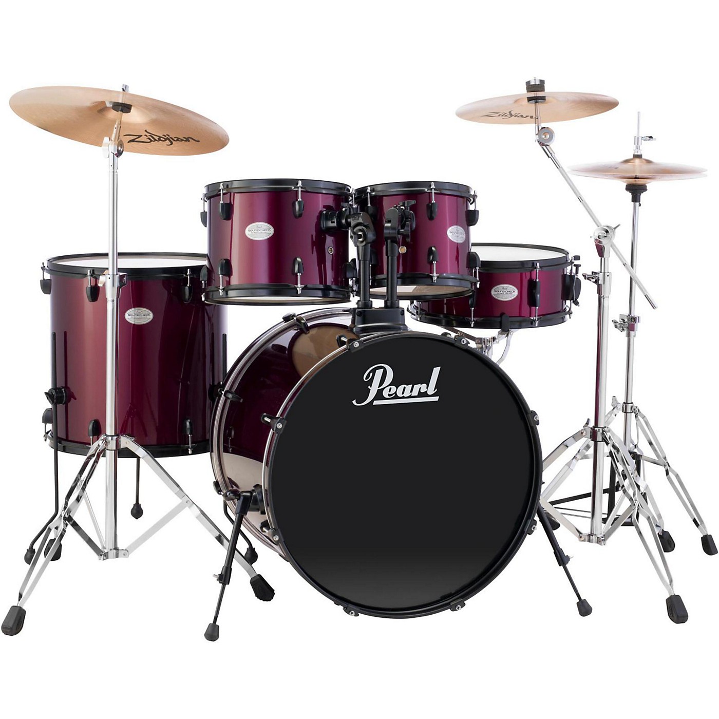 Pearl Sound Check 5Piece Drum Set with Cymbals and Hardware Woodwind