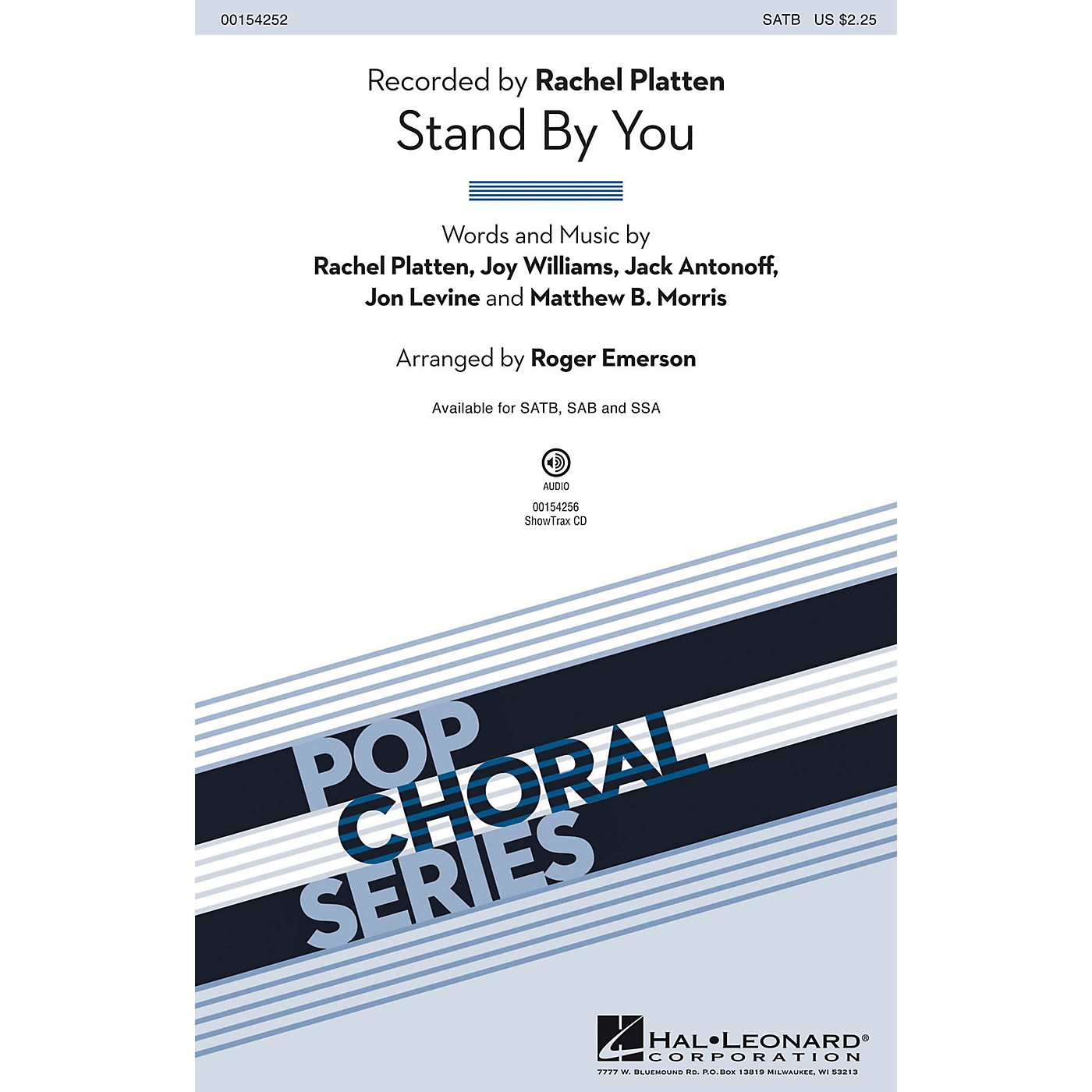 Hal Leonard Stand By You SATB by Rachel Platten arranged by Roger Emerson thumbnail
