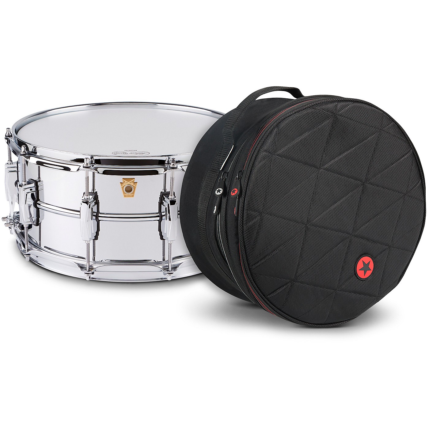 Ludwig Supraphonic Snare Drum Chrome With Road Runner Bag thumbnail