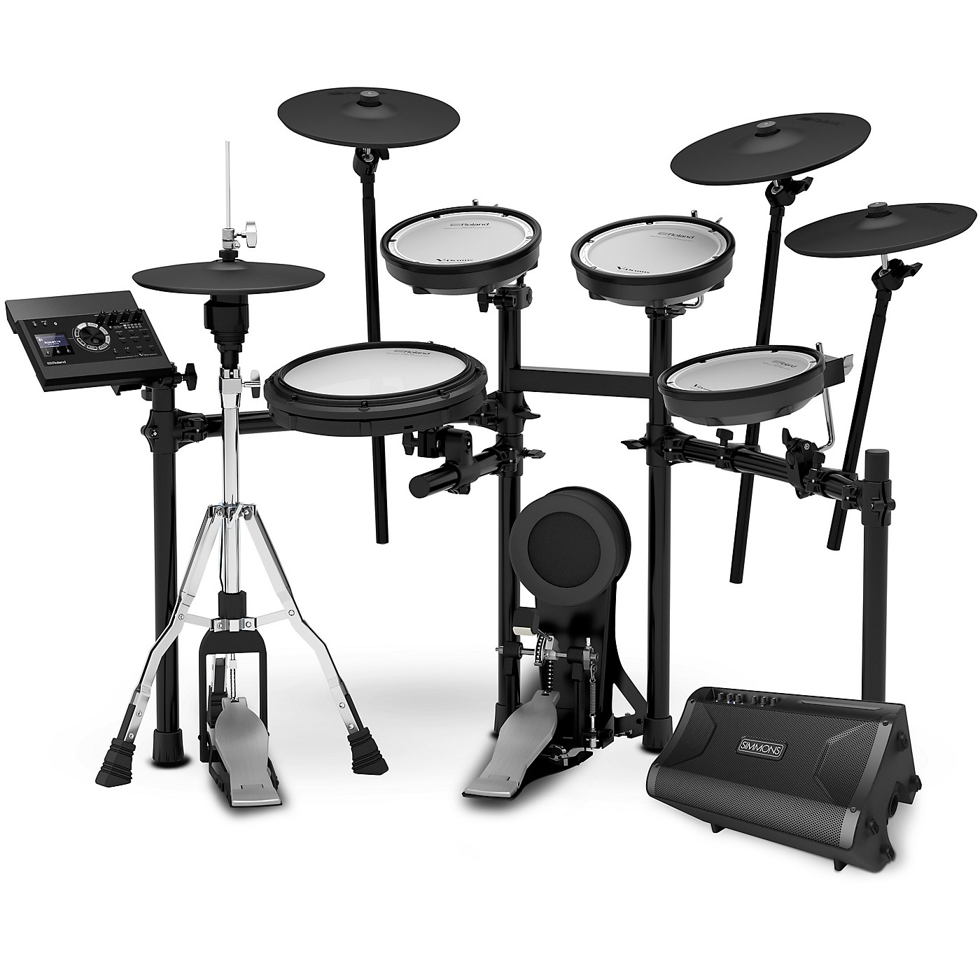 Roland TD17KVX VDrums Electronic Drum Set With Simmons DA2110 Drum Set Monitor Woodwind