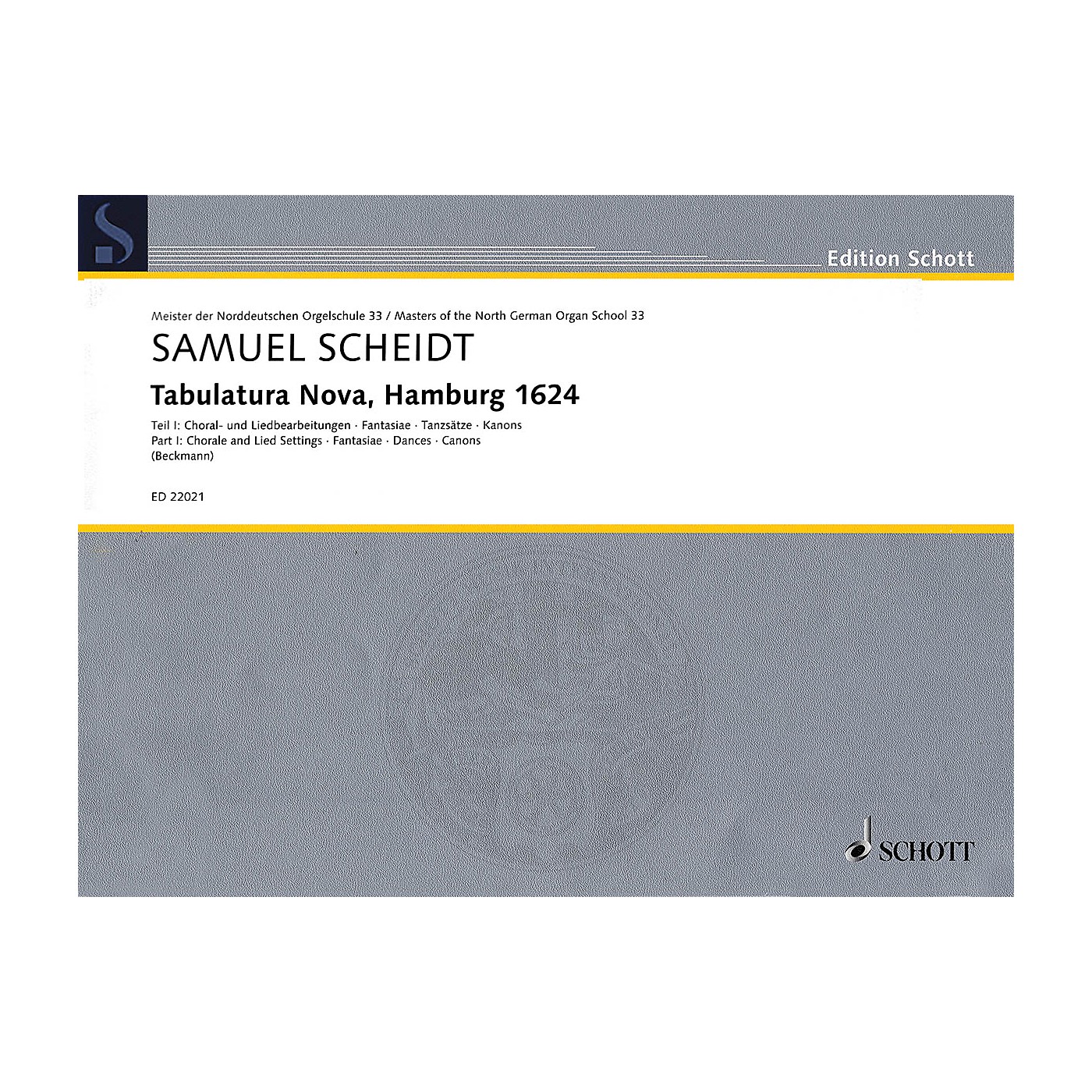 Schott Tabulatura Nova, Hamburg 1624 - Part 1 Organ Collection Series Softcover thumbnail