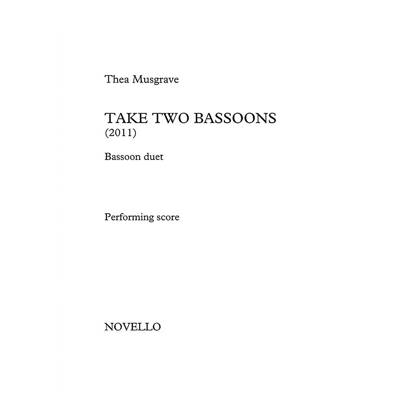 Novello Take Two Bassoons Music Sales America Series Book by Thea Musgrave thumbnail