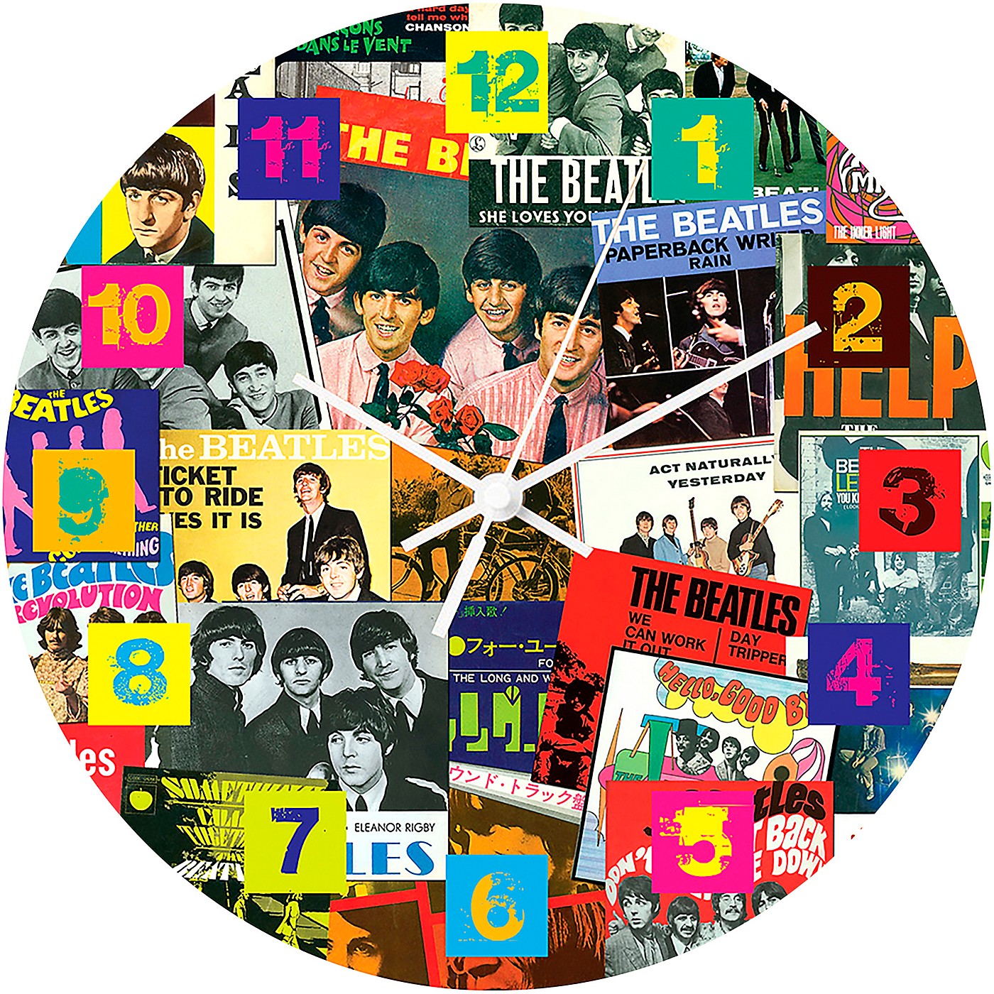 Vandor The Beatles Singles Collection 13.75 Cordless Wood Wall Clock thumbnail