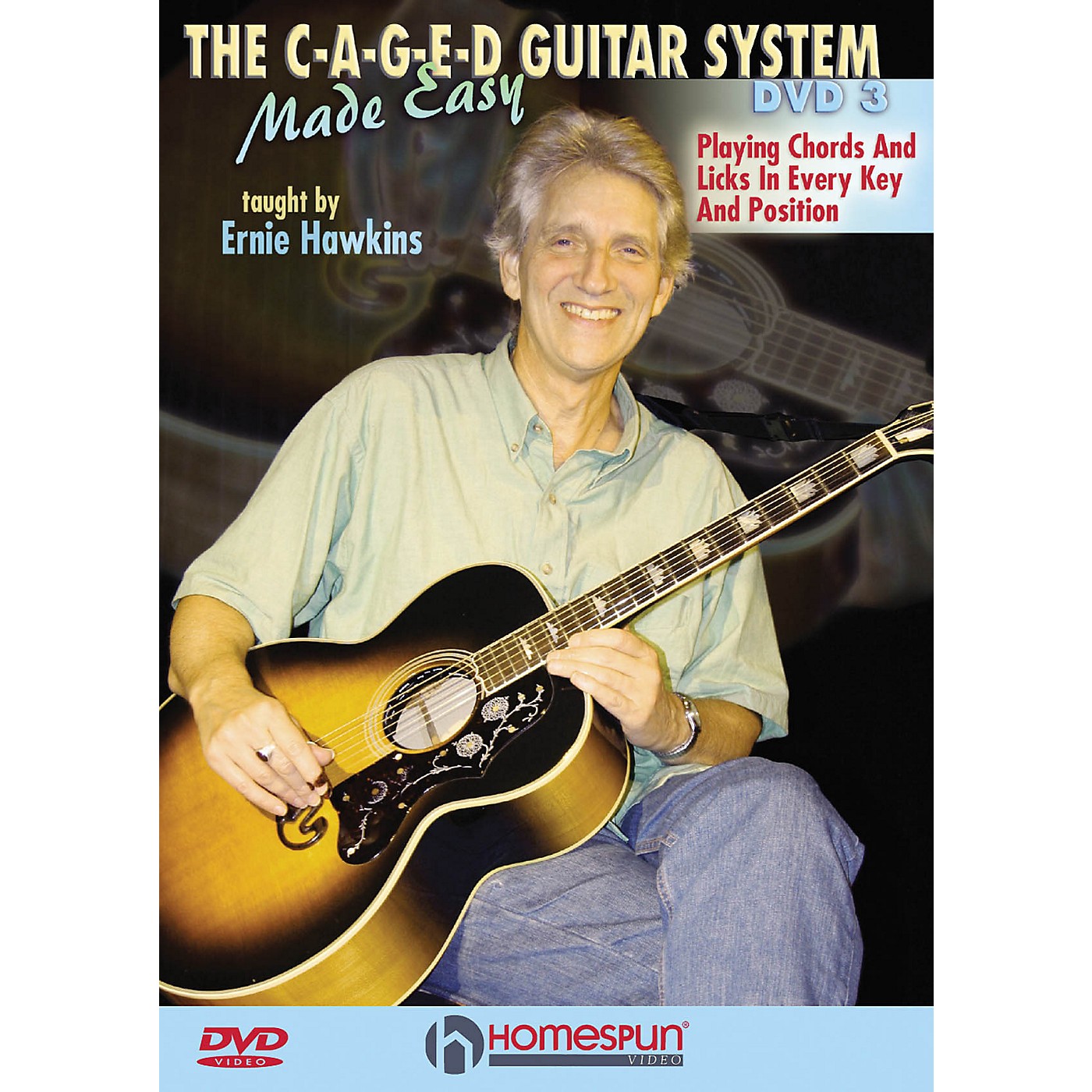 Homespun The C-A-G-E-D Guitar System Made Easy Instructional/Guitar/DVD Series DVD Performed by Ernie Hawkins thumbnail