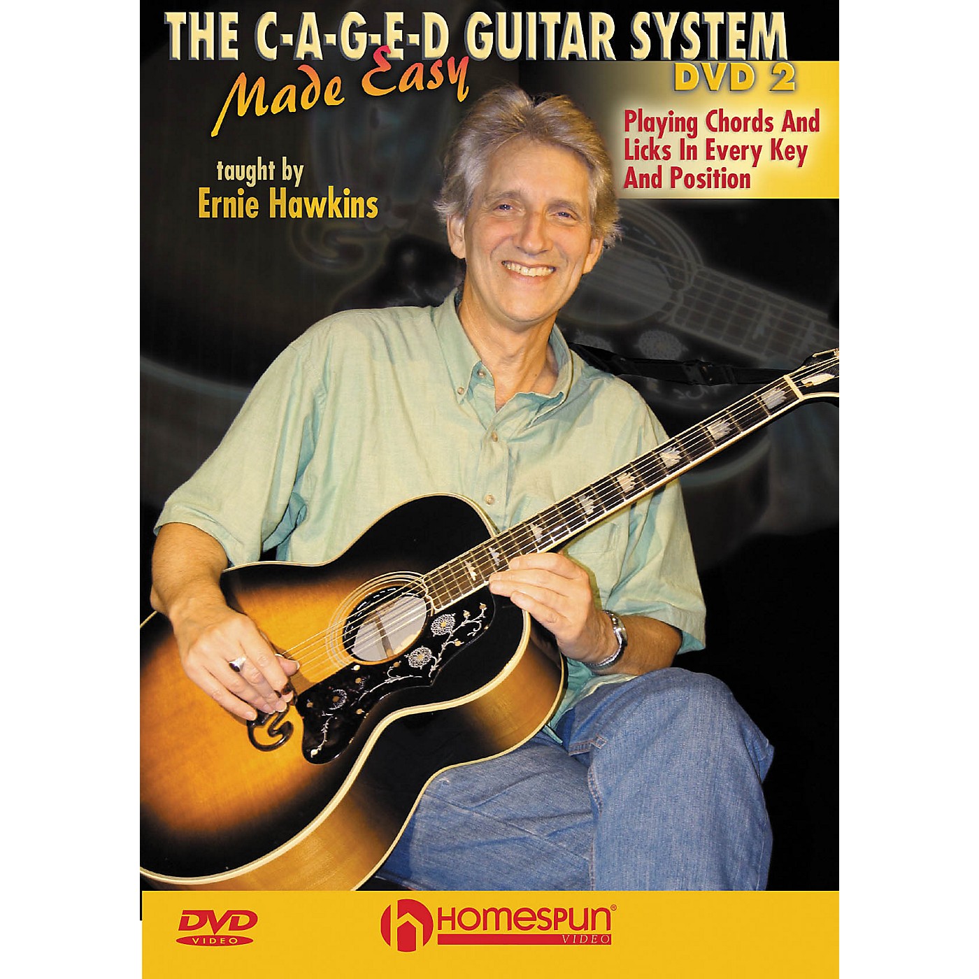 Homespun The C-A-G-E-D Guitar System Made Easy Instructional/Guitar/DVD Series DVD Performed by Ernie Hawkins thumbnail