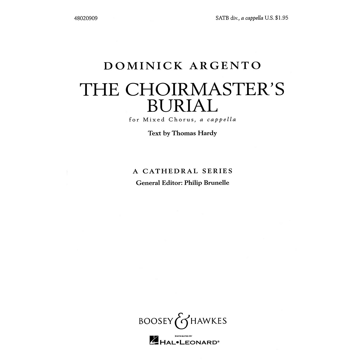 Boosey and Hawkes The Choirmaster's Burial (A Cathedral Series) SATB A Cappella composed by Dominick Argento thumbnail