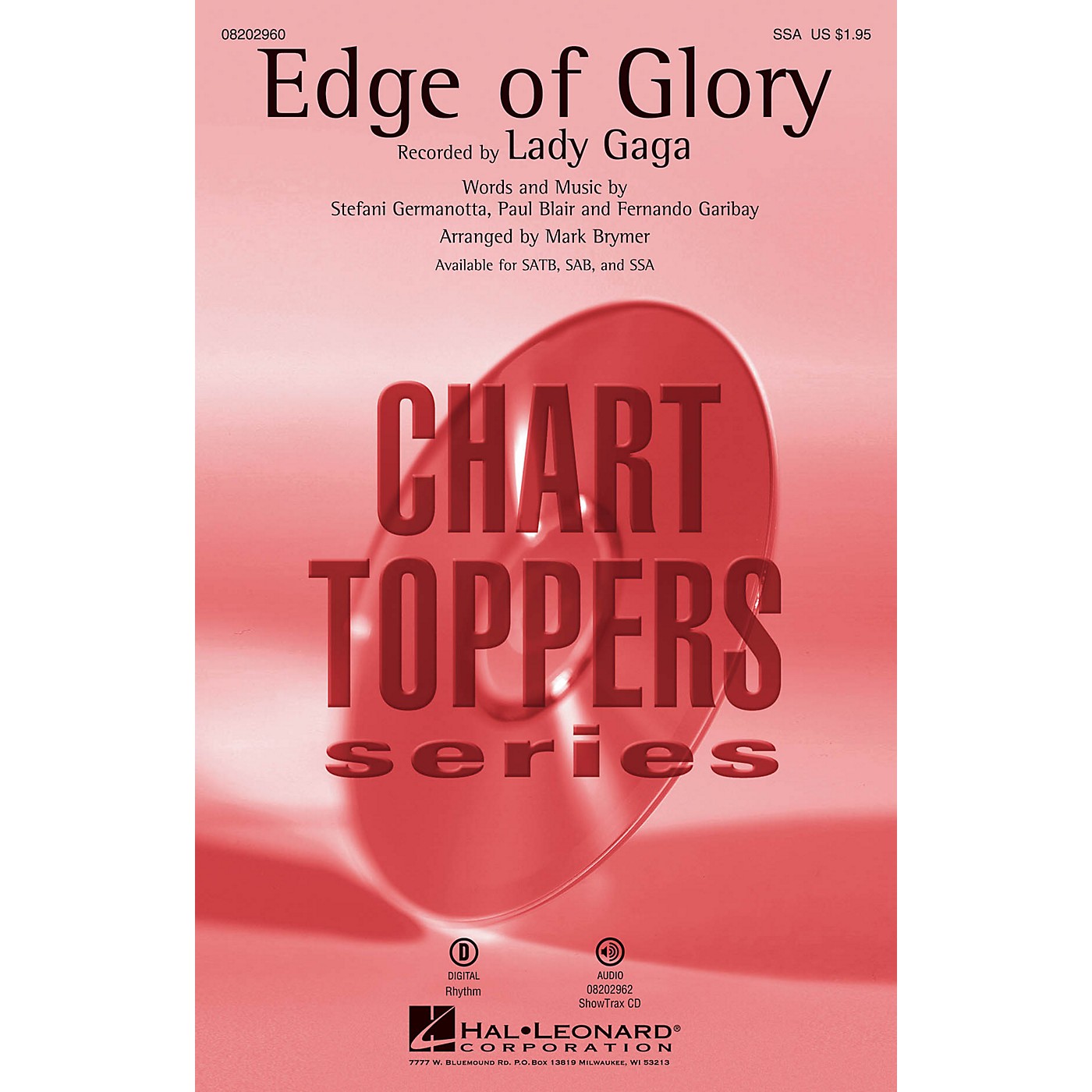 Hal Leonard The Edge of Glory SSA by Lady Gaga arranged by Mark Brymer thumbnail