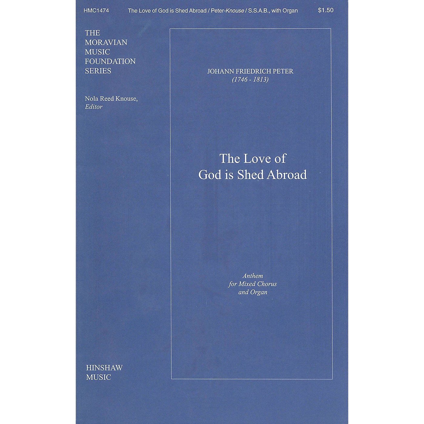 Hinshaw Music The Love of God Is Shed Abroad SSAB composed by Peter thumbnail
