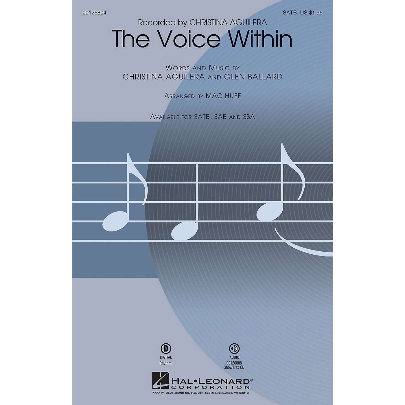 Hal Leonard The Voice Within ShowTrax CD by Christina Aguilera Arranged by Mac Huff thumbnail