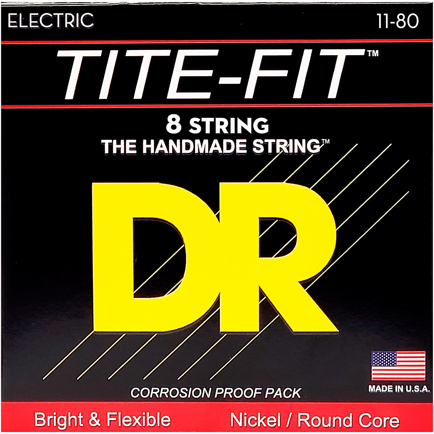 DR Strings Tite-Fit Nickel Plated Extra Heavy 8-String Electric Guitar Strings (11-80) thumbnail
