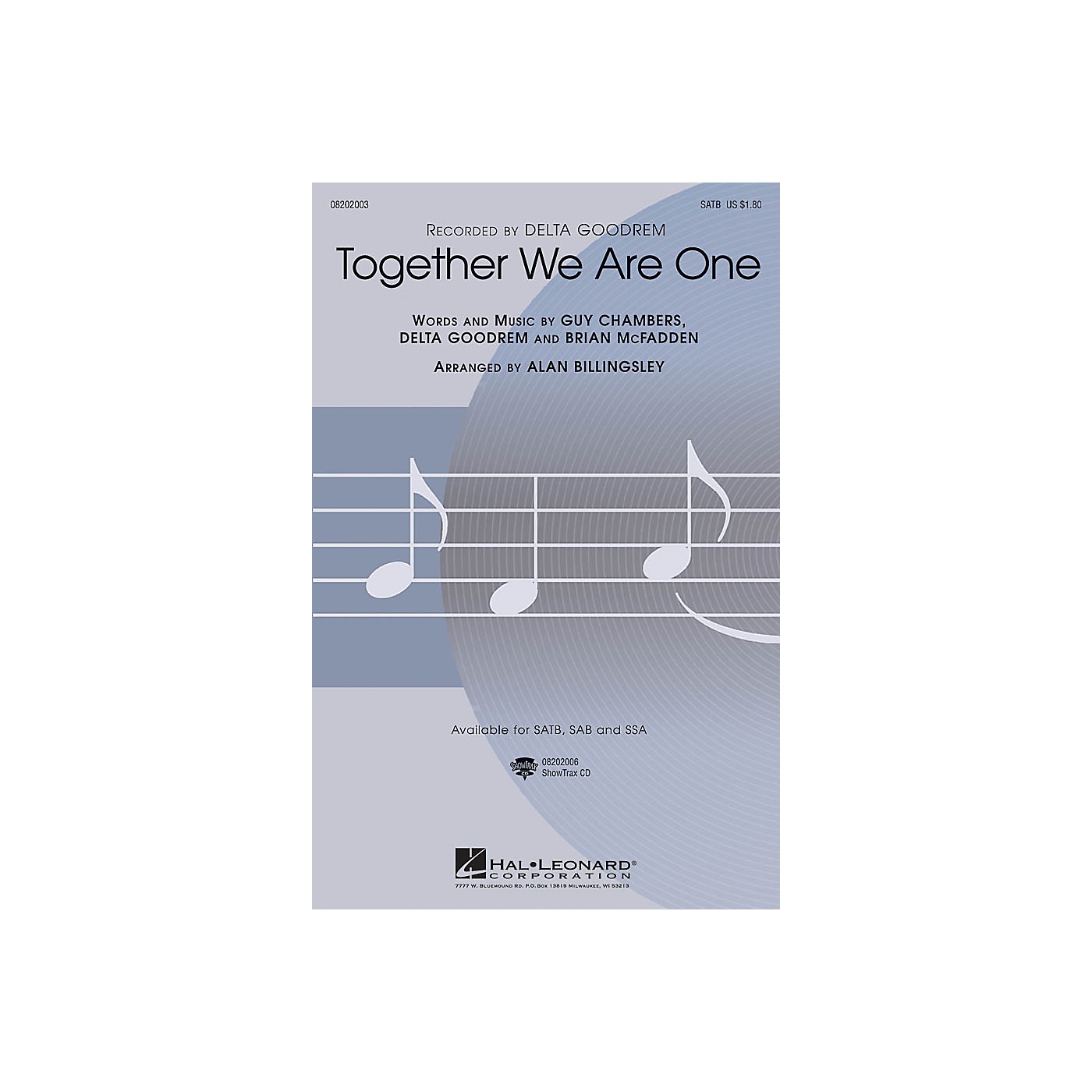 Hal Leonard Together We Are One SSA by Delta Goodrem Arranged by Alan Billingsley thumbnail
