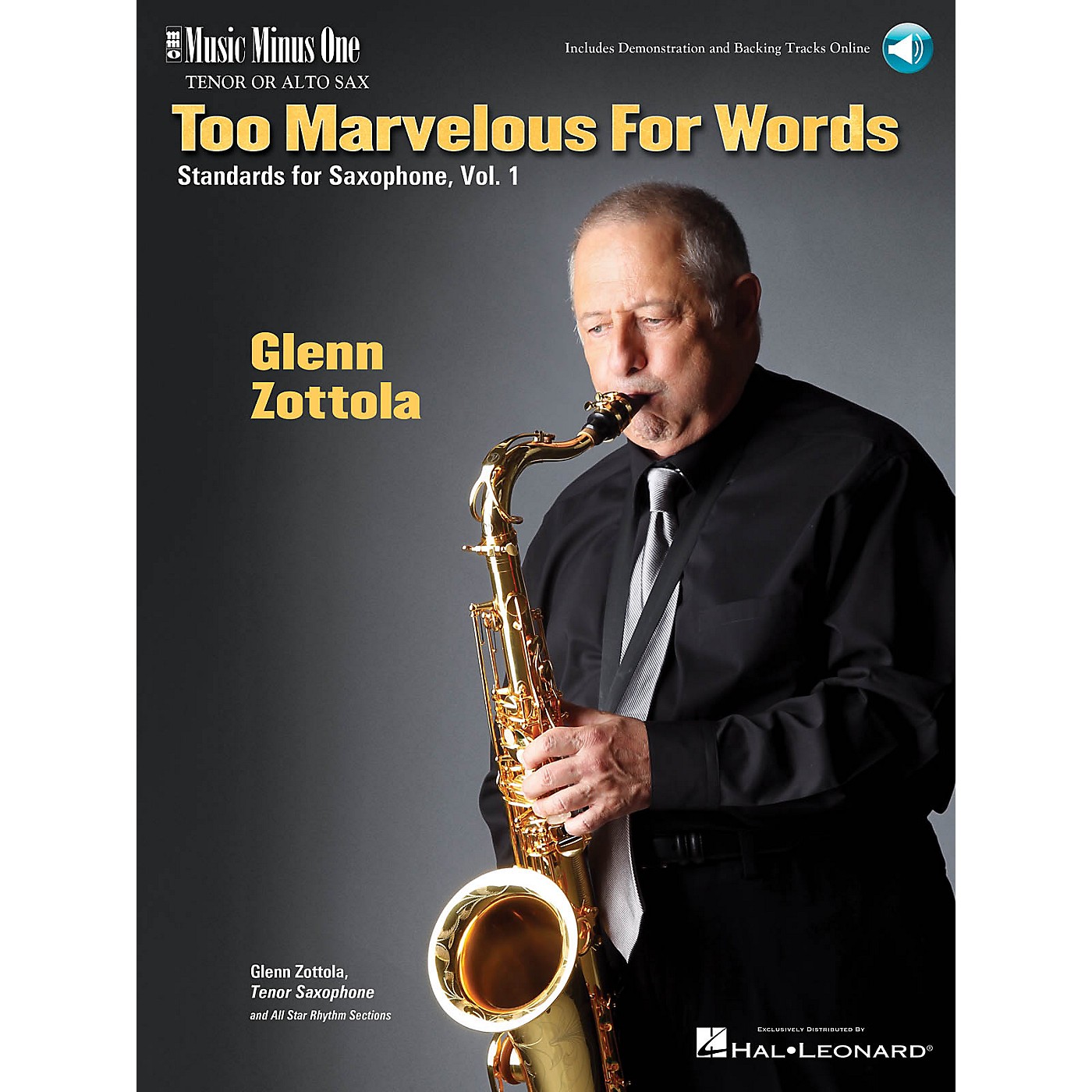 Music Minus One Too Marvelous for Words - Standards for Tenor Sax, Vol. 1 Music Minus One Book with CD by Glenn Zottola thumbnail