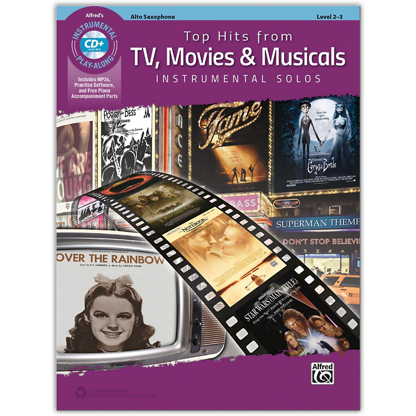 Alfred Top Hits from TV, Movies & Musicals Instrumental Solos Alto Saxophone Book & CD, Level 2-3 thumbnail